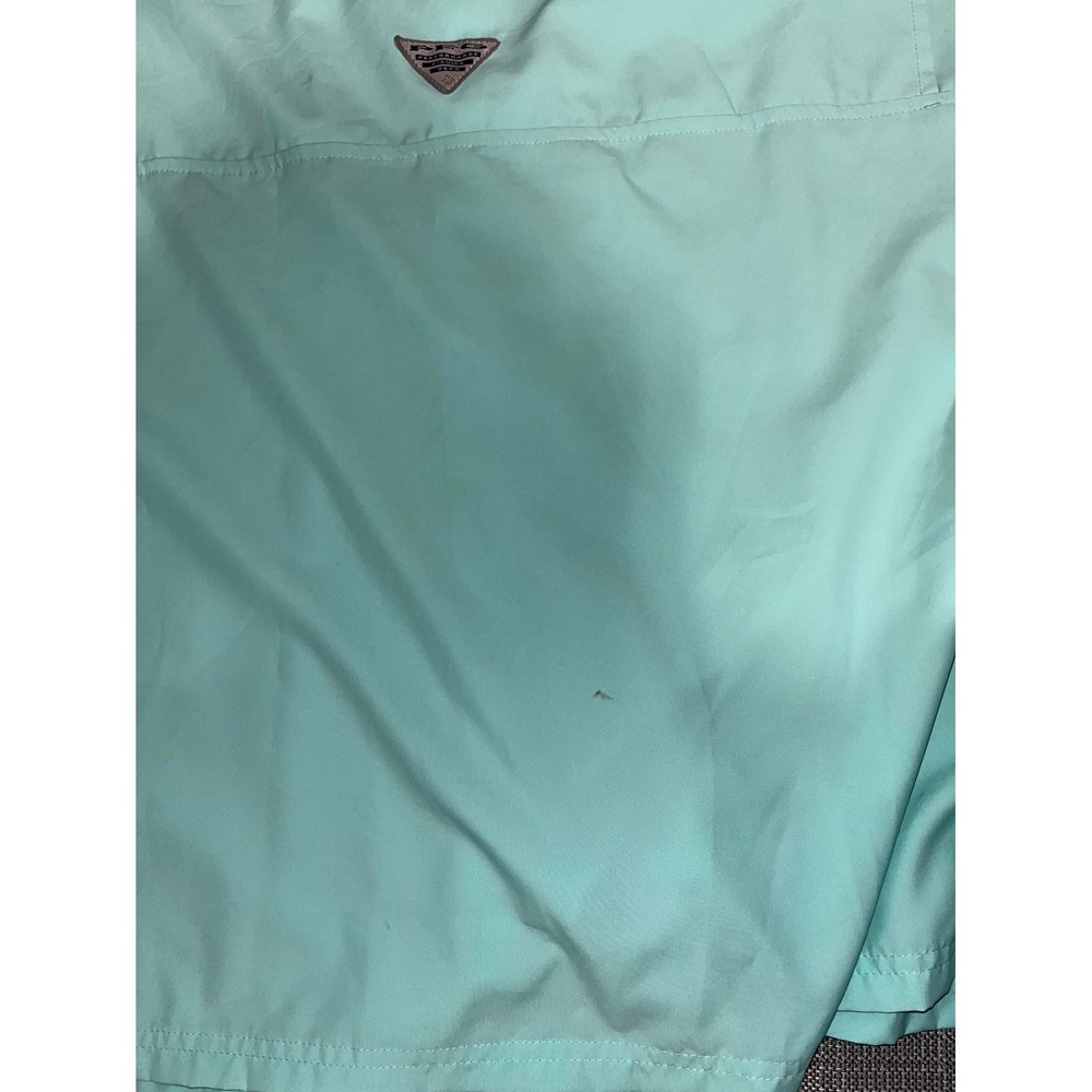 Columbia PFG Fishing Shirt Mens 2XL Aqua‎ Short Sleeve Spread Collar Button Up - Picture 12 of 14